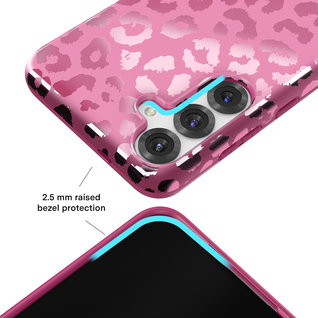 Pink Ruby Leopard Samsung Phone Case - Stylish Protective Cover for Samsung Galaxy Series | Perfect for Everyday Use, Travel & Fashion Accessories