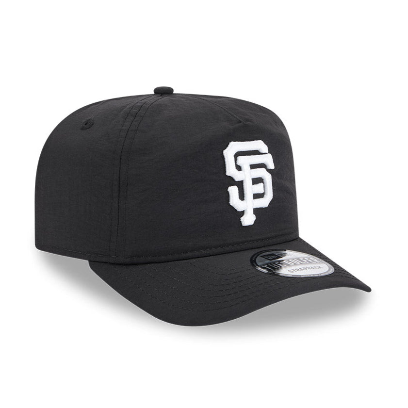 New Era San Francisco Giants Strapback Hat - Black Nylon Golf & Casual Wear Cap for Men & Women | Perfect for Golfing, Outdoor Sports & Everyday Fashion