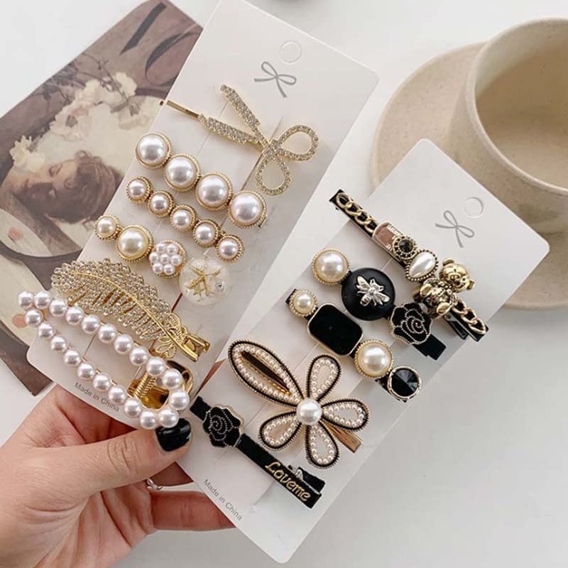 Samyak 11 Pcs Hair Pins Set - Elegant Pearl & Stylish Hair Clips for Women & Girls | Perfect for Weddings, Parties & Everyday Hairstyles