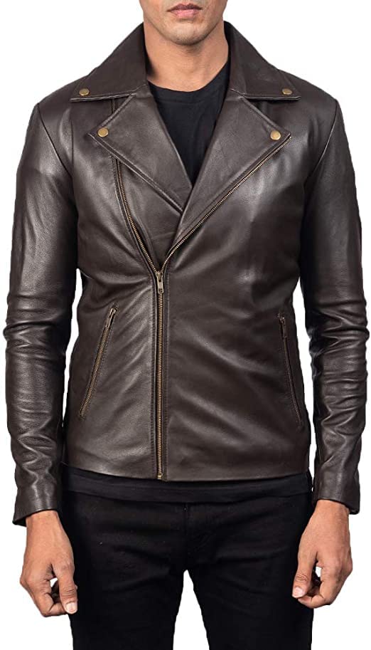 The Jacket Maker Noah Men's Motorcycle Jacket - Genuine Leather Double Rider Biker Jacket for Men | Perfect for Riding, Casual Wear & Outdoor Adventures
