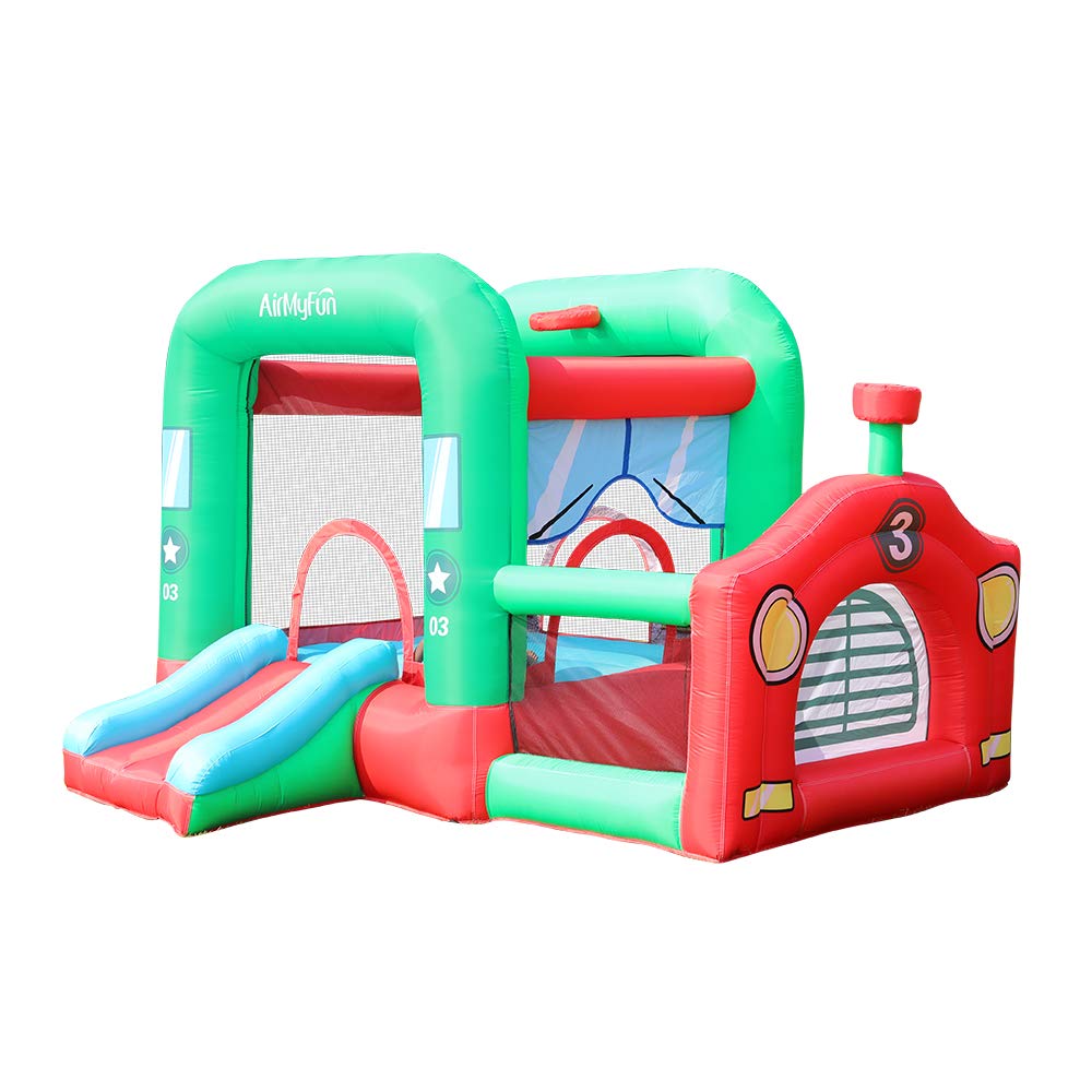 **AirMyFun Inflatable Bounce House with Slide for Kids Ages 3-12 - Outdoor & Indoor Jumping Castle Playhouse with Blower - Perfect for Birthday Parties, Backyard Fun & Playdates (Red)**