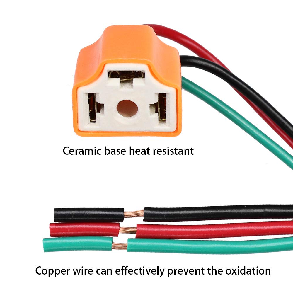 H4 HB2 9003 Pigtail Socket Wire Harness Connector - 2 Pack for Car, Truck, Boat & Marine Headlight & Fog Light Retrofit - Easy Installation & Durable Connection for Off-Road, Night Driving & Vehicle Upgrades