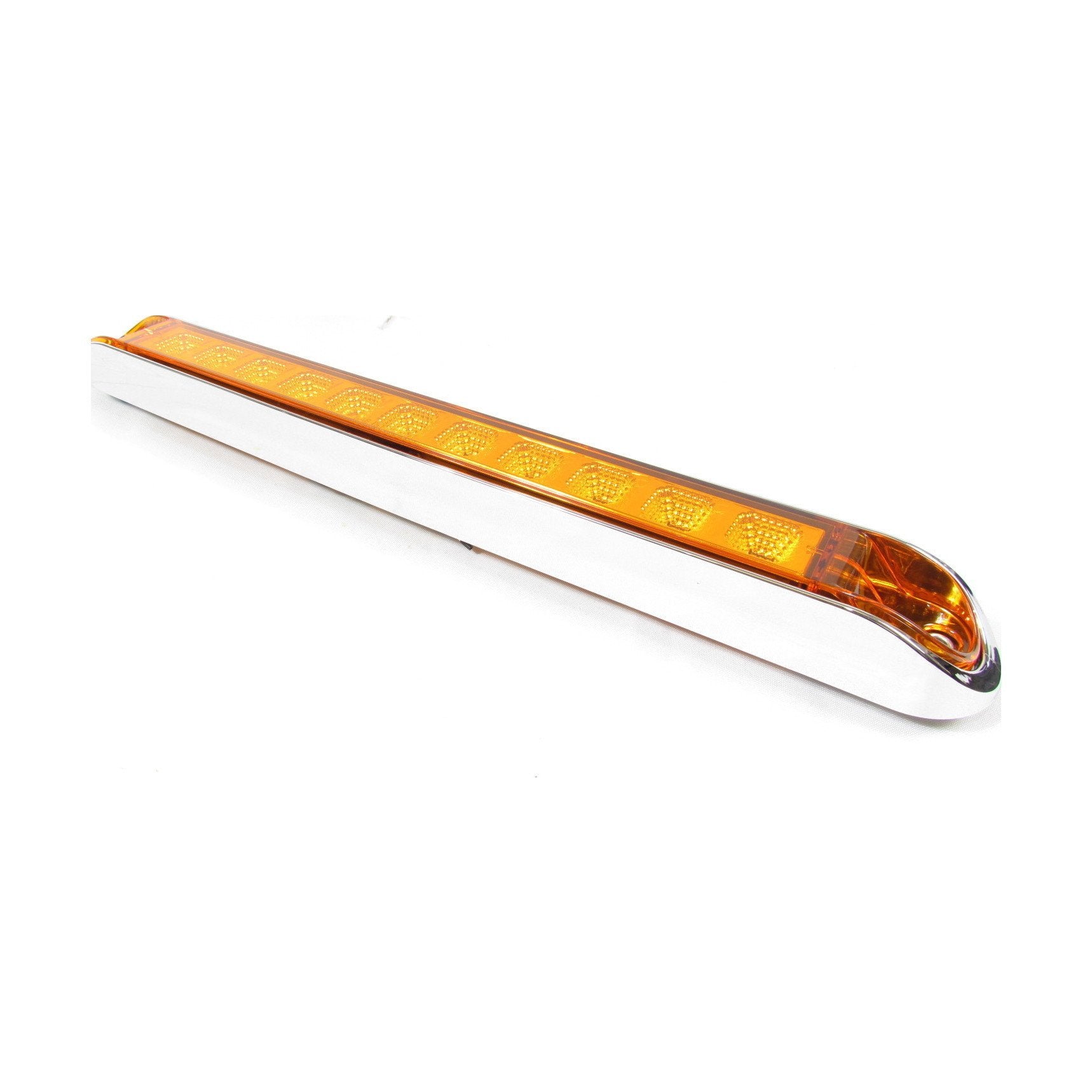 Fortpro 17 6/8 x 2 1/8 Inch LED Light Bar with 11 Bright LEDs & Chrome Bezel - Perfect for Off-Road Trucks, ATVs, and Marine Applications