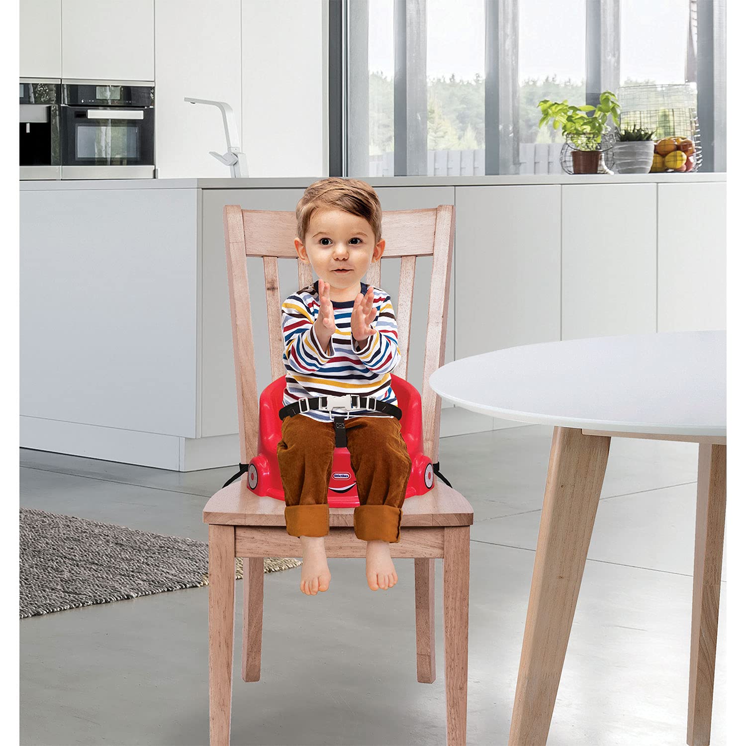 Little Tikes Booster Seat for Toddlers - Adjustable Height, Red - Perfect for Dining, Travel & Car Safety