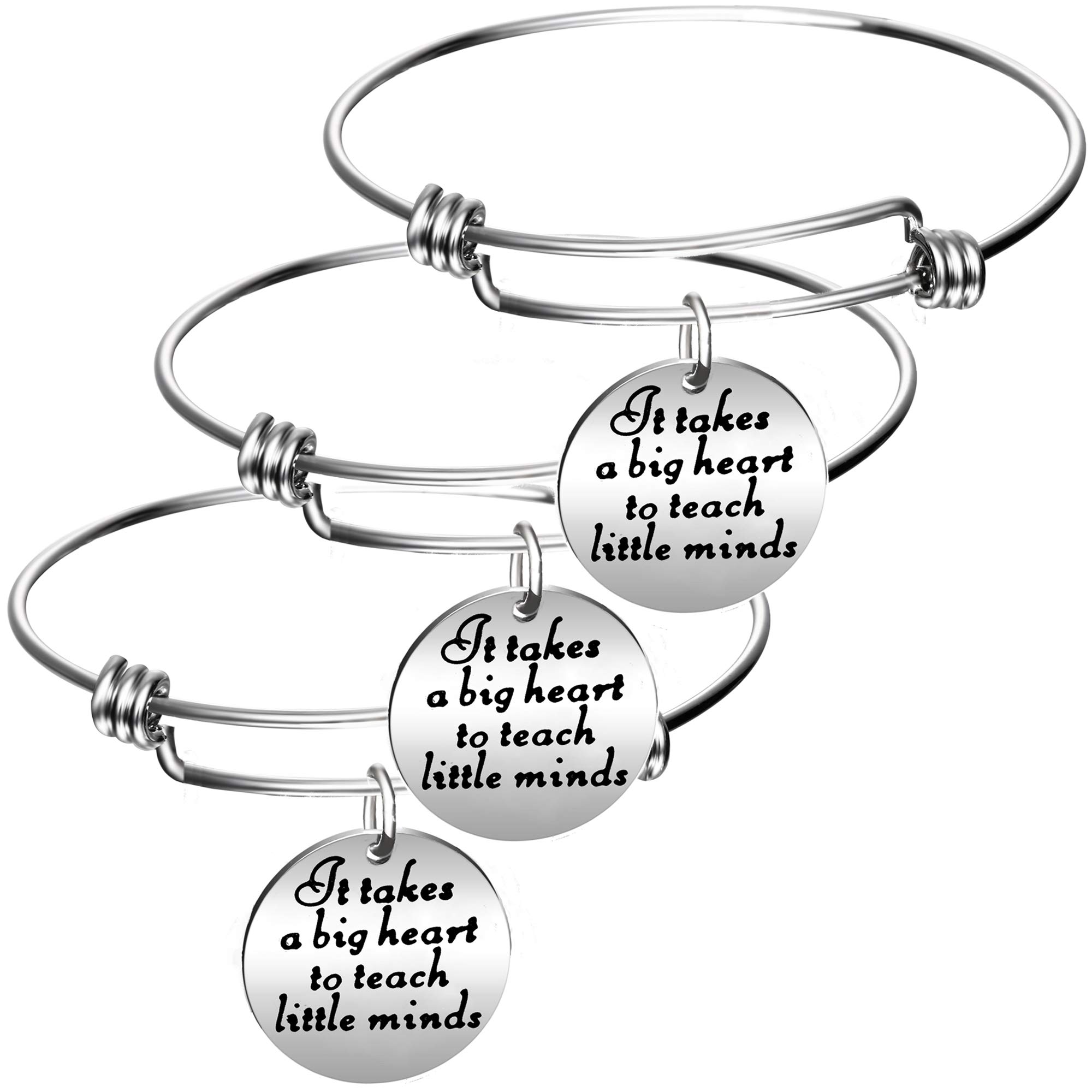 3-Piece Teacher Bracelet Set - Elegant Teacher Appreciation Jewelry Gift for Women, Graduation, Retirement & Thank You Presents - Perfect for Classroom, Ceremonies & Special Occasions