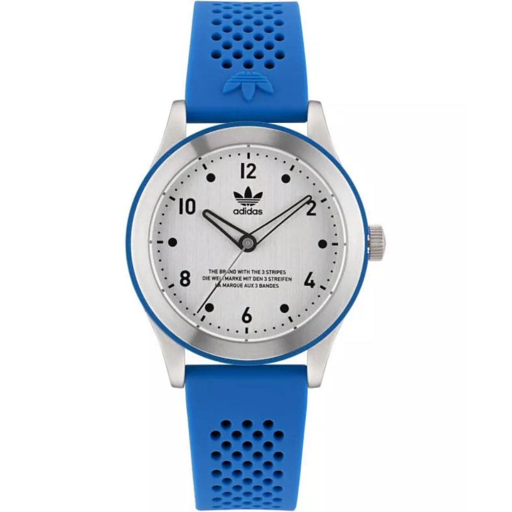 Adidas Originals Unisex Blue Silicone Strap Watch AOSY23032 - Stylish Casual Wear for Men & Women, Perfect for Everyday Use, Sports & Fitness Activities