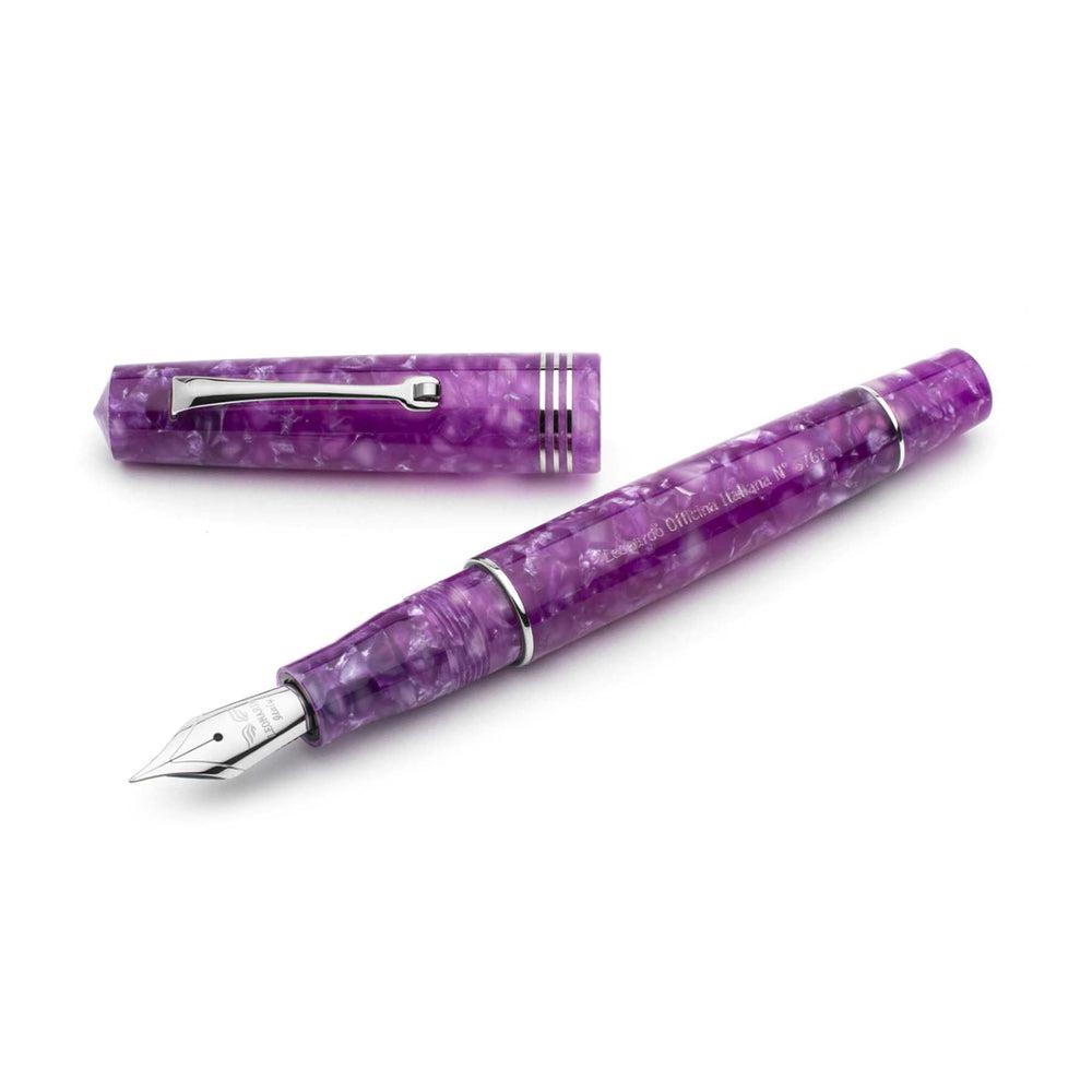 Leonardo Fountain Pen Momento Zero - Premium Stainless Steel Nib, Lavender Purple Luxury Writing Instrument for Calligraphy & Signature | Elegant Gift for Professionals, Writers & Collectors | Perfect for Office, Journaling & Special Occasions