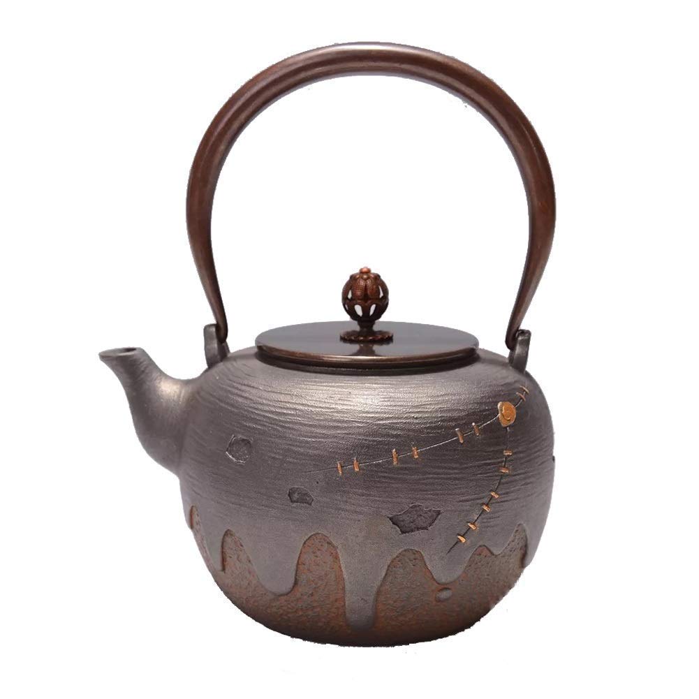 Premium Cast Iron Teapot with Copper Handle - 1400ML Japanese Tetsubin Style Stovetop Safe Kettle for Loose Leaf Tea & Teabags | Perfect for Home Brewing, Tea Ceremonies & Gift Giving