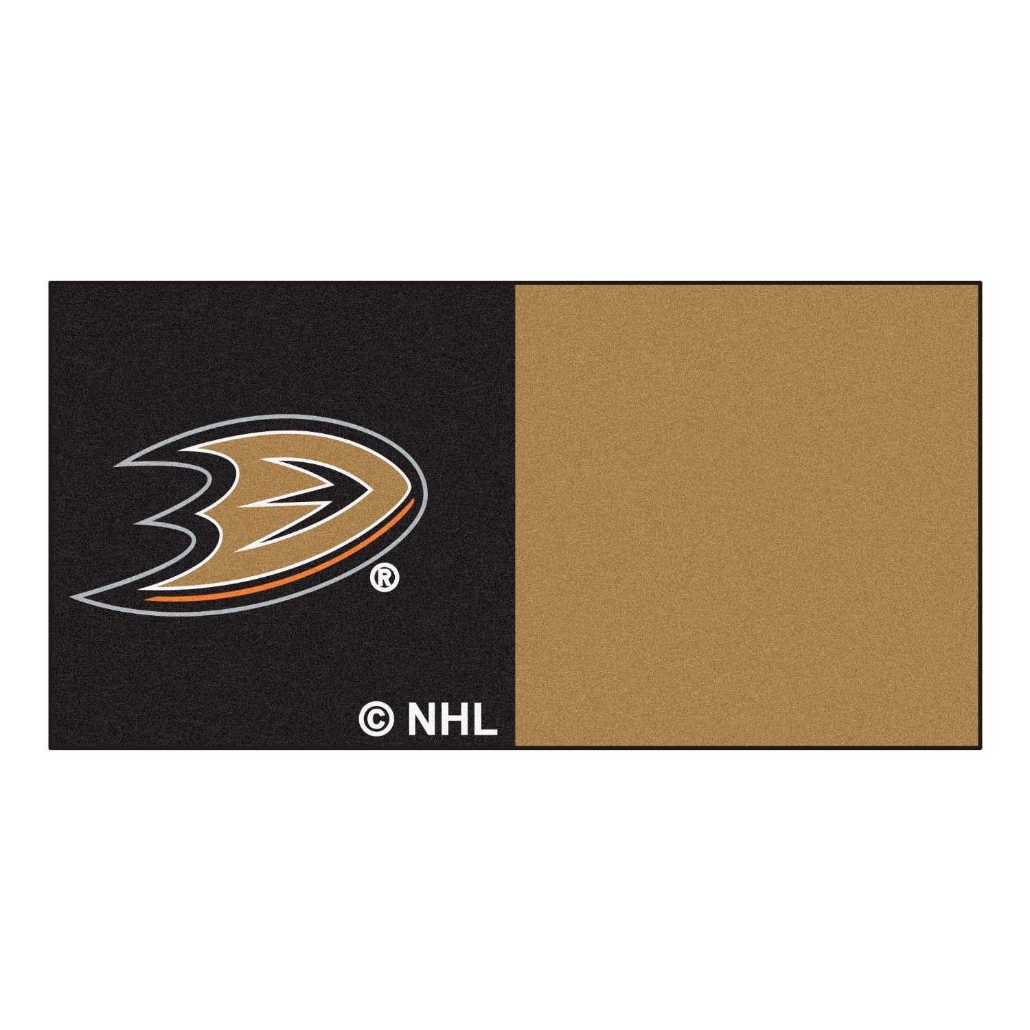 FANMATS Anaheim Ducks Team Logo Carpet Tiles - Officially Licensed NHL Floor Mats for Home, Office & Game Room Decor