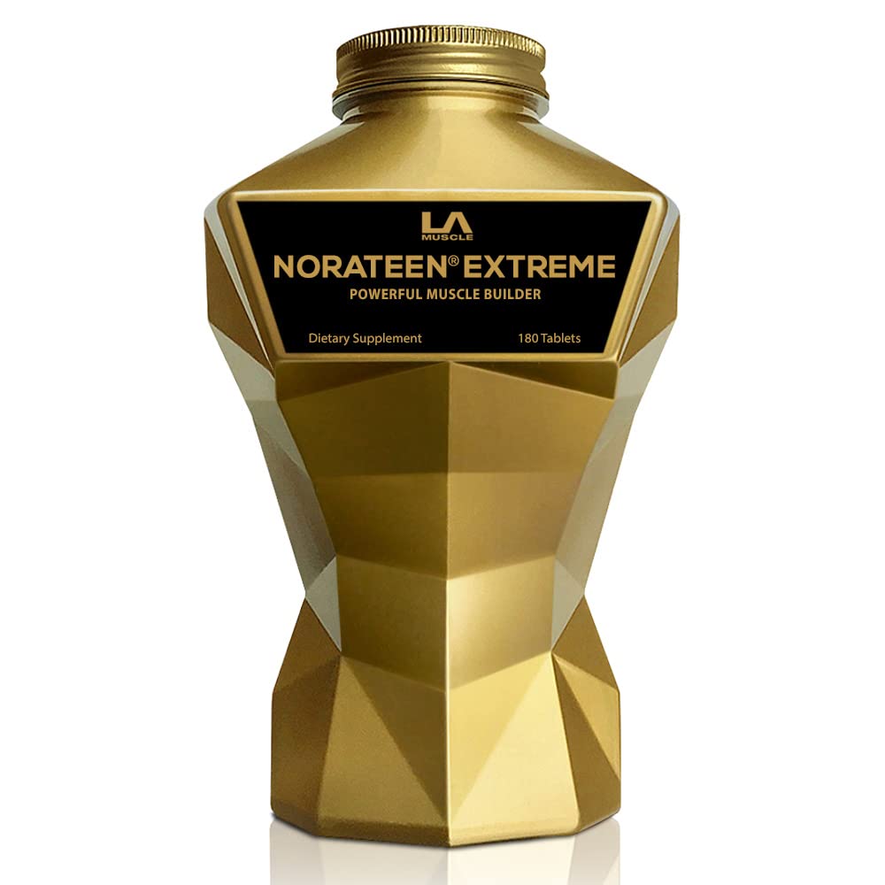 LA MUSCLE Norateen Extreme - Premium Vegan Muscle Building & Weight Gainer Supplement for Men | Testosterone Booster for Muscle Growth, Strength & Endurance | Ideal for Bodybuilding, Workout Recovery & Athletic Performance