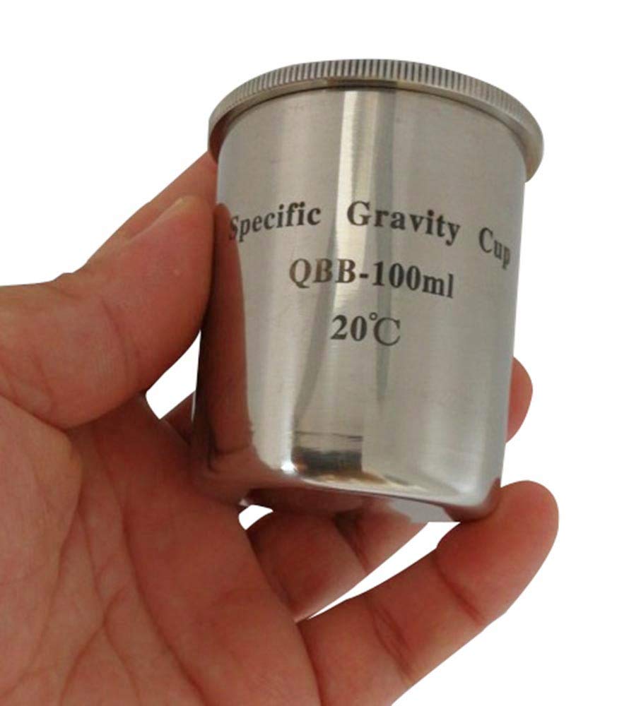 CGOLDENWALL QBB-100ml Stainless Steel Paint Density Cup | 100cc Specific Gravity Tester for Paint, Ink, Resin | Perfect for Automotive, Industrial & DIY Painting Projects