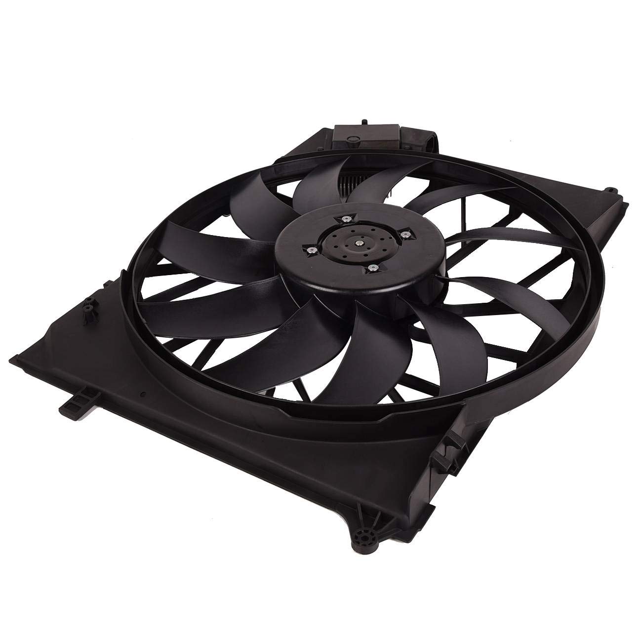 Bapmic 2205000293 Electric Cooling Fan Assembly Compatible with Mercedes W220 CL55 CL600 CL65 S600 SL63 SL600 S55 (2001-2012) - High Performance Cooling Solution for Engine Overheating Prevention in Hot Weather & Heavy Traffic Conditions