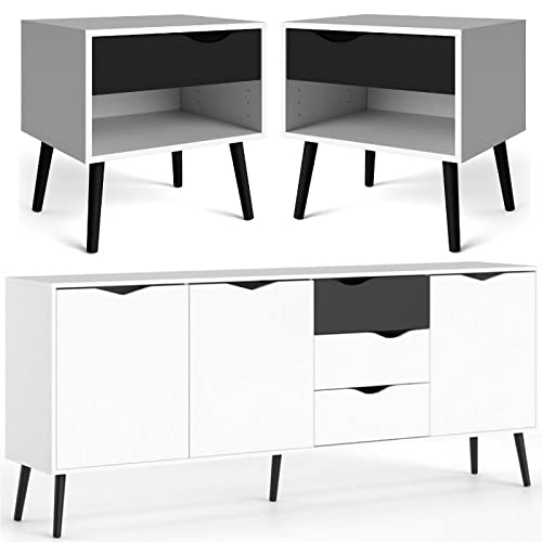 Home Square 3-Piece Bedroom Furniture Set - 2 Nightstands & 77