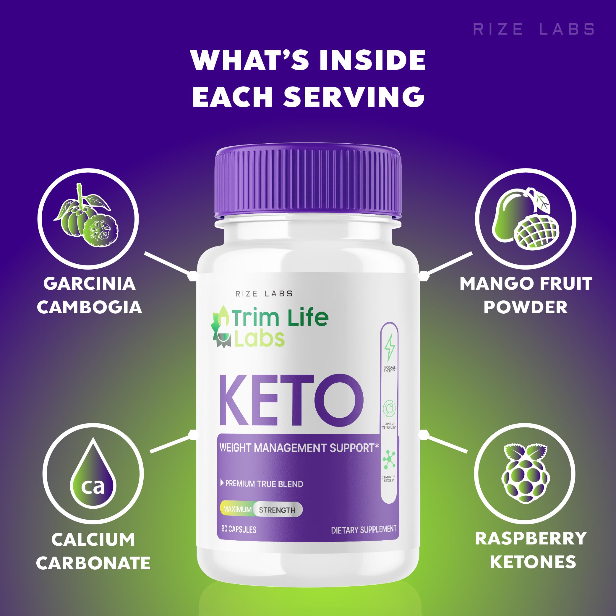 Trim Life Labs Keto Capsules - Maximum Strength Weight Loss Pills with Keto+ACV Formula (60 Caps) - Supports Ketosis & Fat Burning for Low Carb Diet & Fitness Goals