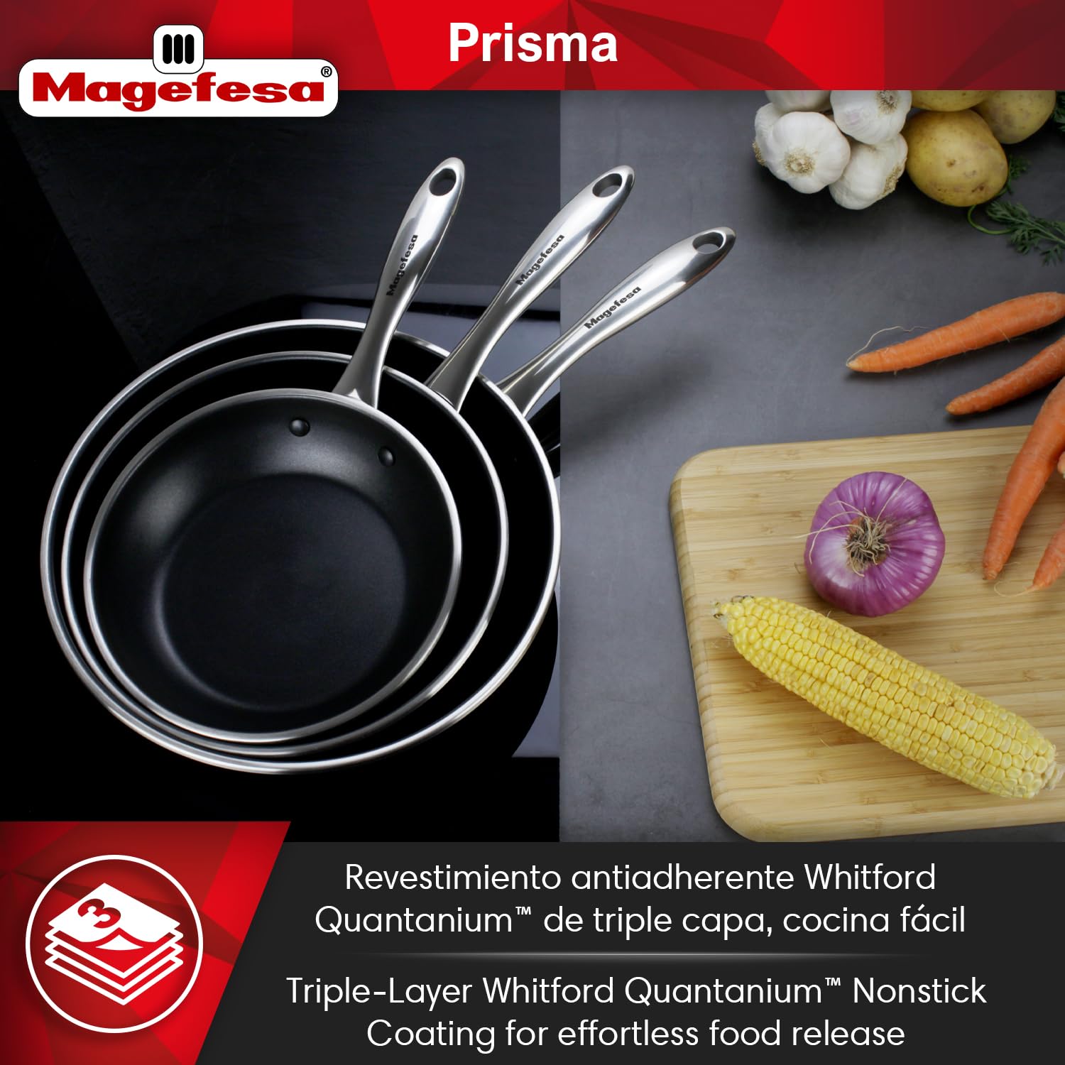 MAGEFESA Prisma Nonstick Frying Pan Set - 7.8
