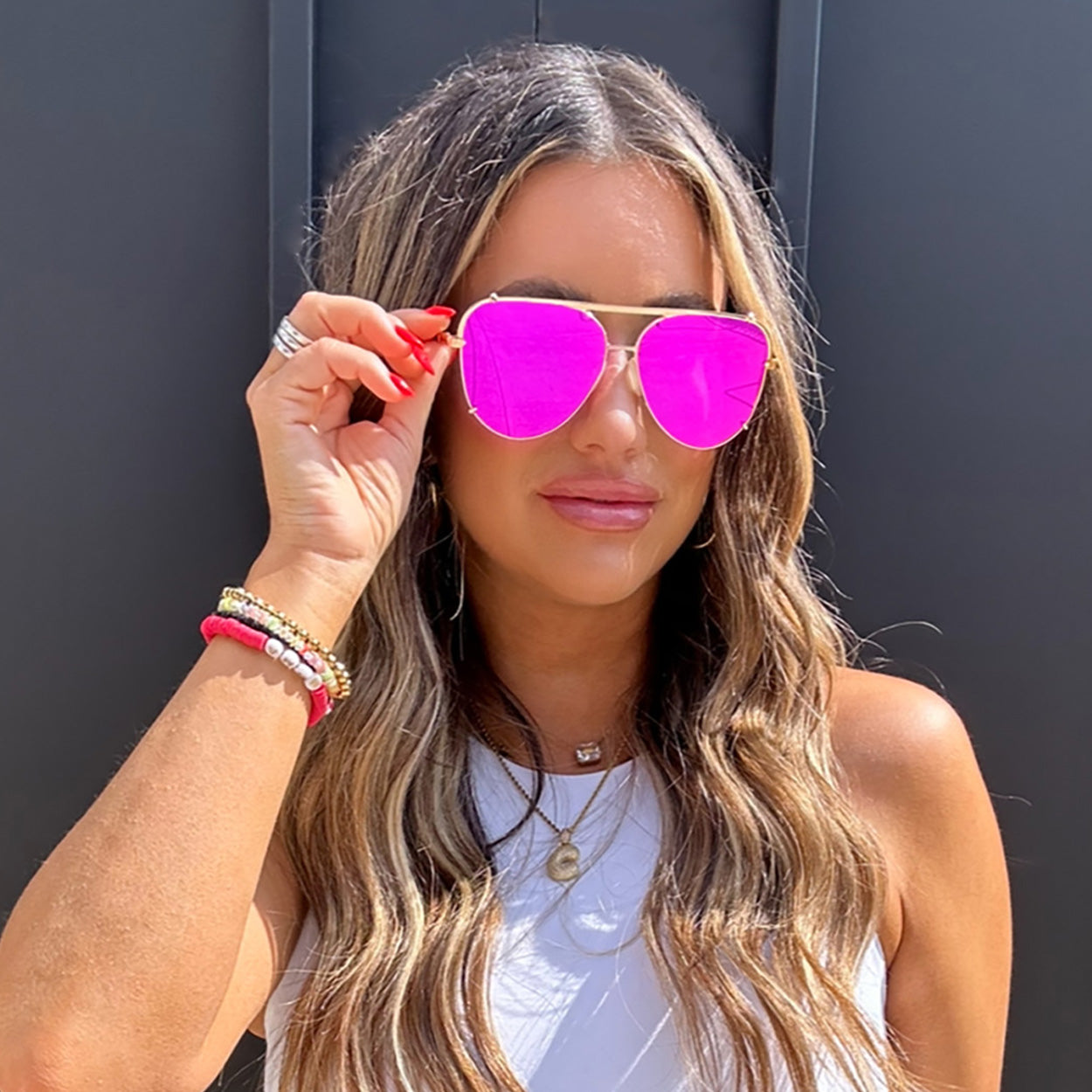 Cristina Tangle-Free Mirrored Pink Aviator Sunglasses for Women - UV Protection, Lightweight & Stylish for Driving, Beach, and Outdoor Activities