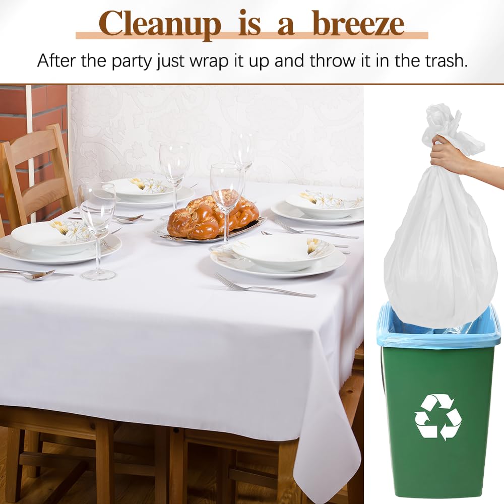 Premium Disposable Plastic Tablecloth 2-Pack - 54