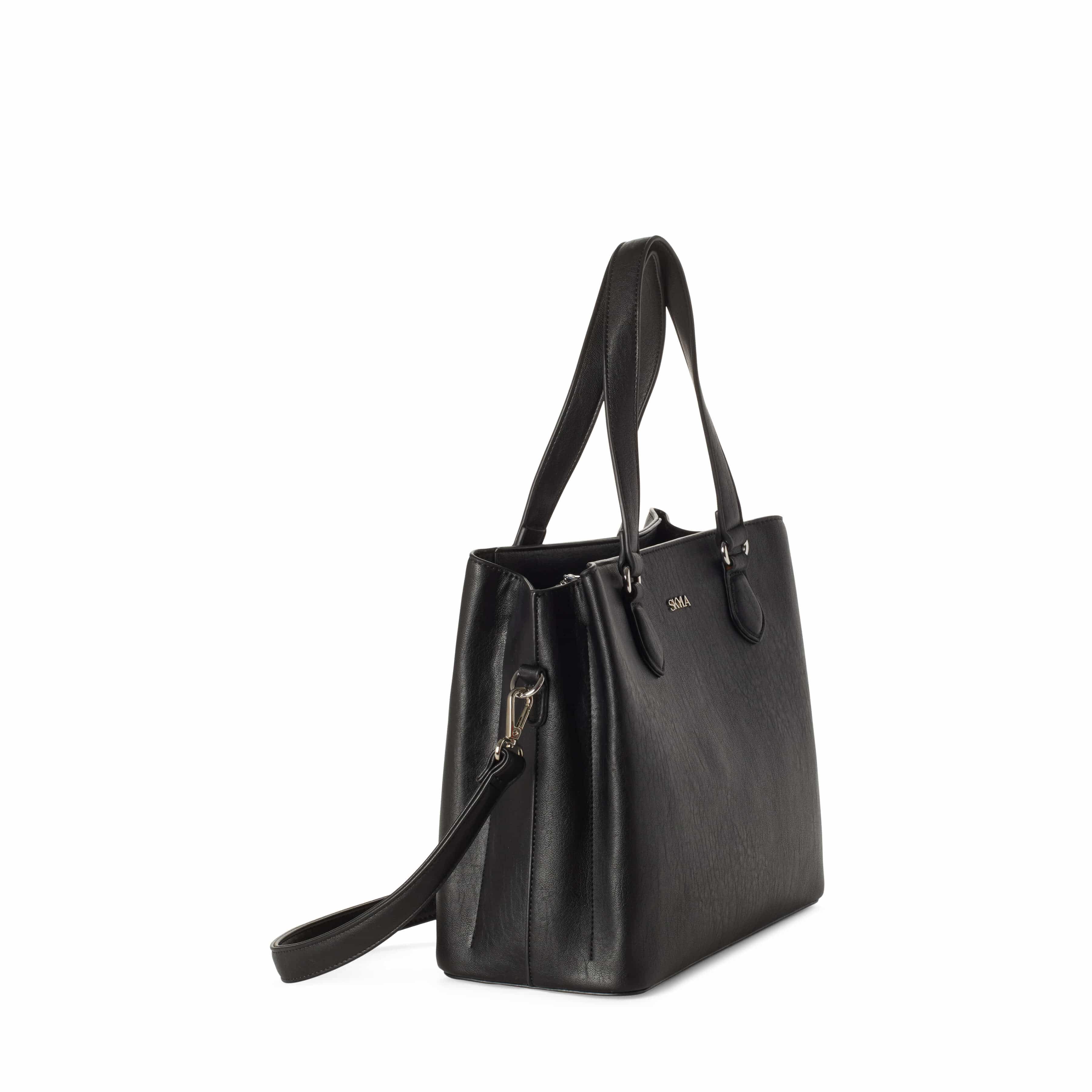 Tanya Vegan Leather Shoulder Bag for Women | Black Crossbody Purse | Stylish & Eco-Friendly Handbag for Work, Travel & Everyday Use