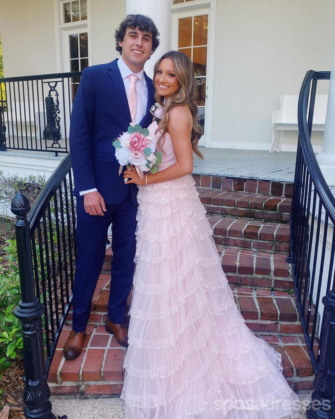 Elegant Pink A-Line Side Slit Long Prom Dress for Women - Formal Evening Gown for Party, Homecoming, Wedding & Special Occasions - Style 13661