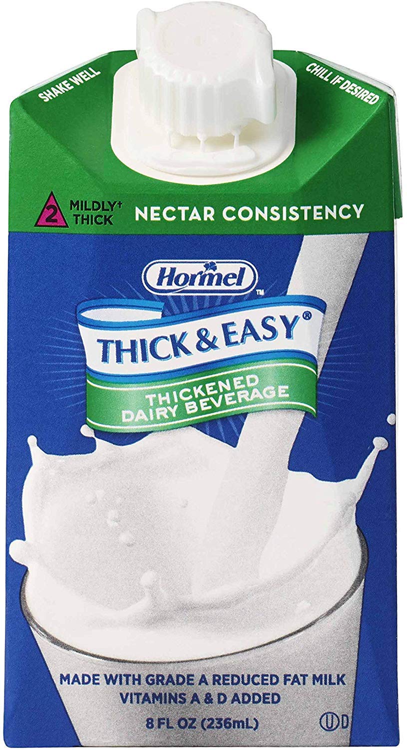 Premium Thickened Dairy Beverage - 8 oz Milk Flavor, Nectar Consistency, Ready to Drink (Case of 27) - Ideal for Dysphagia, Elderly Nutrition & Post-Surgery Recovery