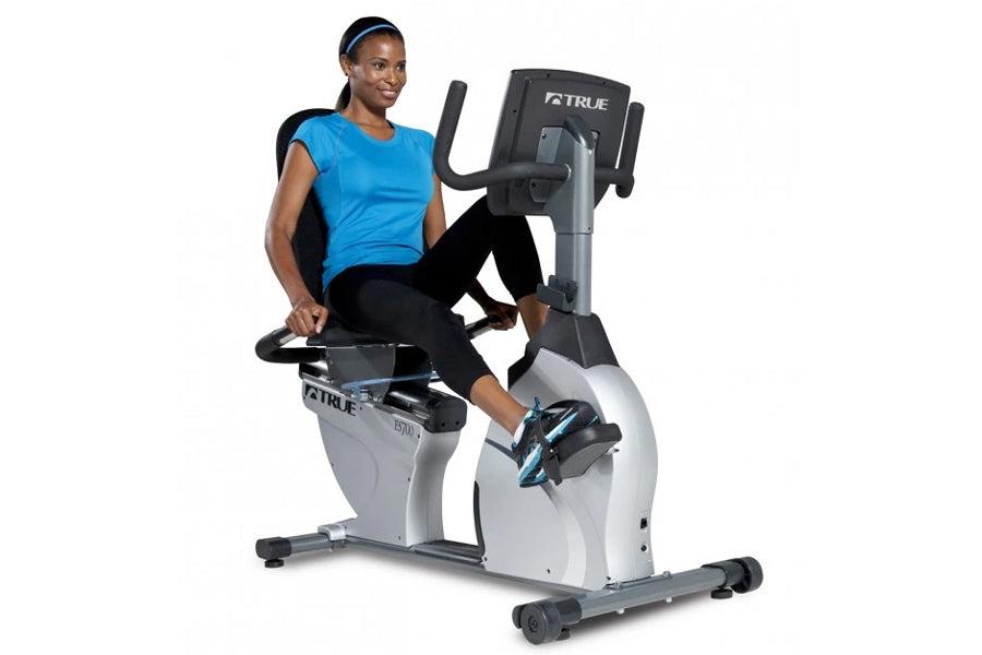 TRUE ES700 Recumbent Exercise Bike for Home Gym - Low Impact Cardio Workout Machine for Seniors & Rehabilitation - Perfect for Small Spaces & Indoor Cycling Training