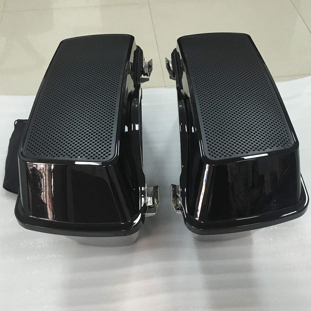 ZXMT Hard Saddlebags with 6x9 Dual Speaker Lid for Harley Davidson Touring & Electra Glide Motorcycles (1994-2013 Models) - Perfect for Long Rides, Music Lovers & Custom Bike Upgrades