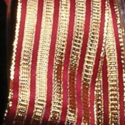 The Ribbon People Burgundy and Gold Woven Holiday Stripes Wired Craft Ribbon - 1.5 Inch x 27 Yards for Christmas Gift Wrapping, DIY Decorations, and Party Supplies