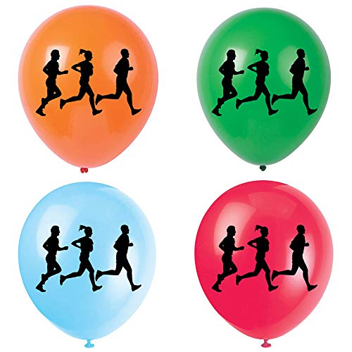 12 Inch Latex Balloons (16 Pack) for Running Track & Birthday Party Decorations - Perfect for Track Meets, Sports Events & Themed Celebrations