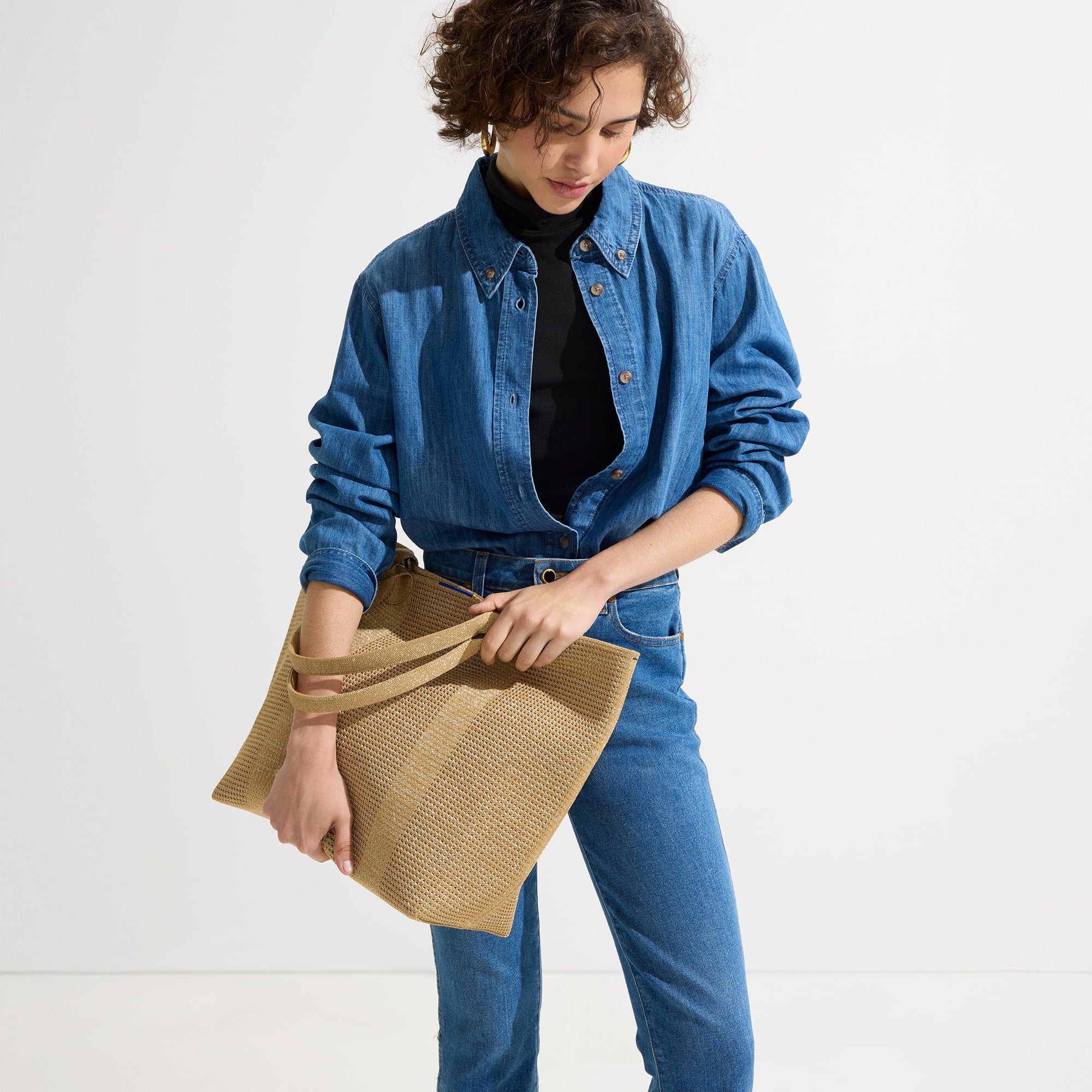 Lightweight Golden Tote Bag for Women - Stylish & Durable Everyday Carry - Perfect for Work, Shopping & Beach Outings