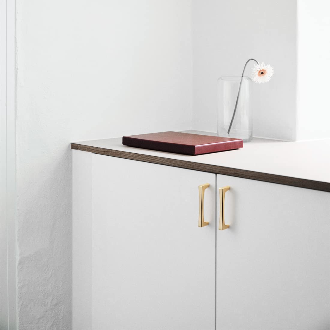 YAGU 10 Pack Brushed Gold Cabinet Pulls - 3.75 Inch Hole Center Brushed Brass Kitchen Drawer Handles - Durable Zinc Alloy Furniture Hardware for Bathroom, Cupboard, Vanity, Dresser & Closet - Perfect for Modern Home Renovation and DIY Projects