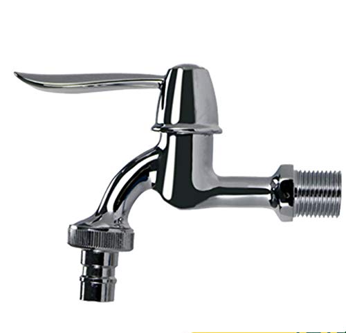 Single Handle Wall Mounted Kitchen Sink Faucet - Brass Cold Water Bathroom Bathtub Tap with Chrome Finish - Perfect for Washing Machine, Garden & Patio Use