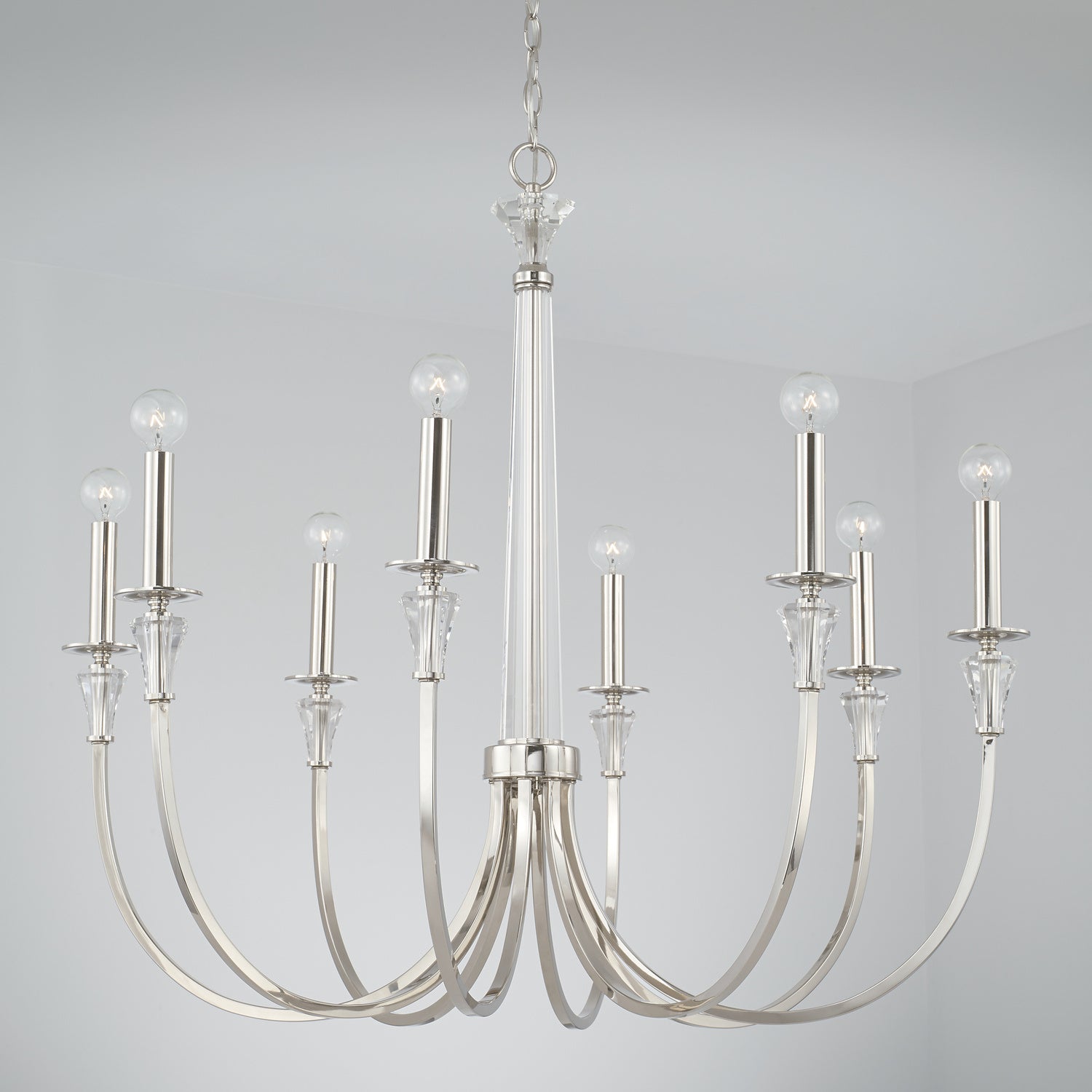 Elegant Capital Lighting Eight-Light Chandelier - Modern Crystal Ceiling Fixture for Dining Room, Living Room & Bedroom Lighting