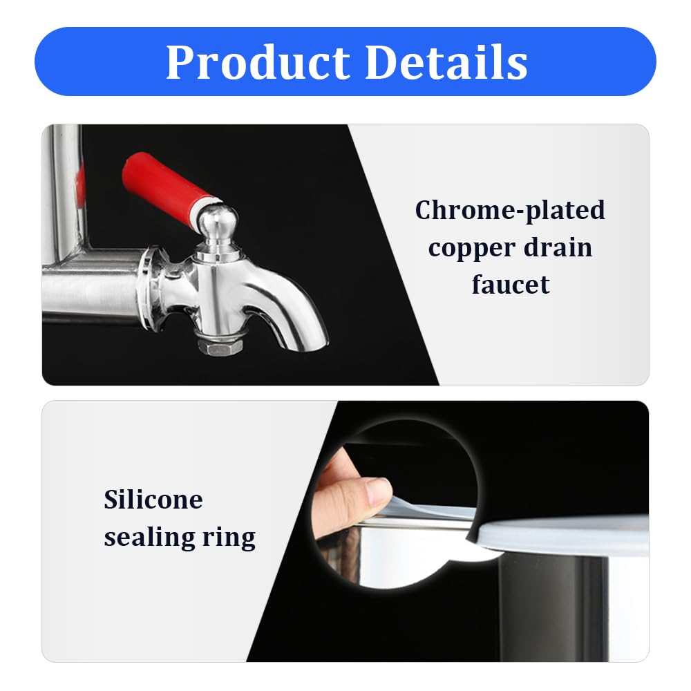 5L 110V Stainless Steel Water Distiller for Dental, Lab & Home Use - Electric Water Purifier with Heated Pipe, Alarm & Filter Kit | Pure Water for Medical, Chemistry & Drinking Scenarios