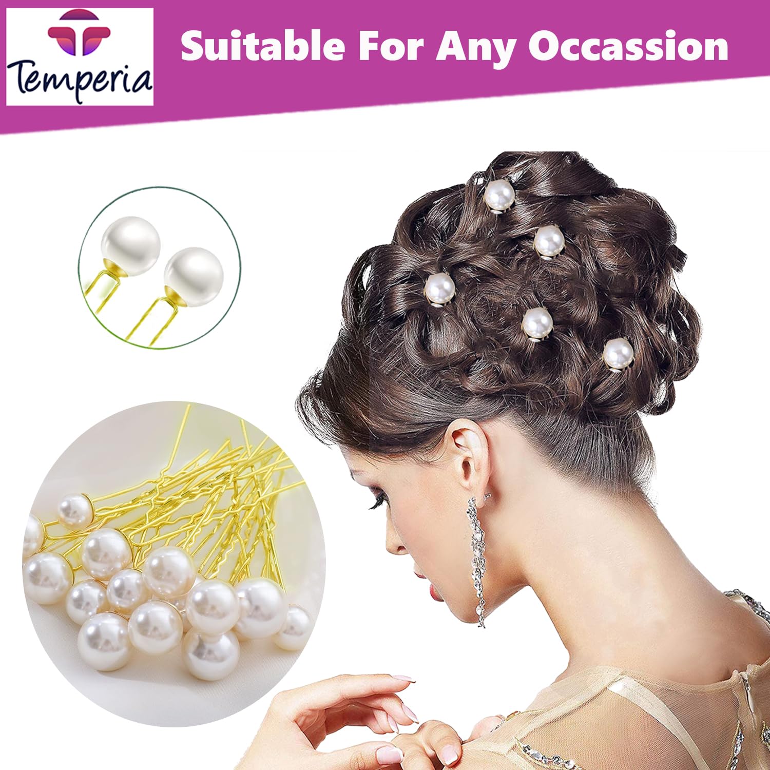 36pcs Pearl Hair Clips & U Pins for Women - Elegant Bridal Hair Accessories for Weddings, Parties & Special Occasions | Perfect for Bridesmaids, Prom & Formal Events