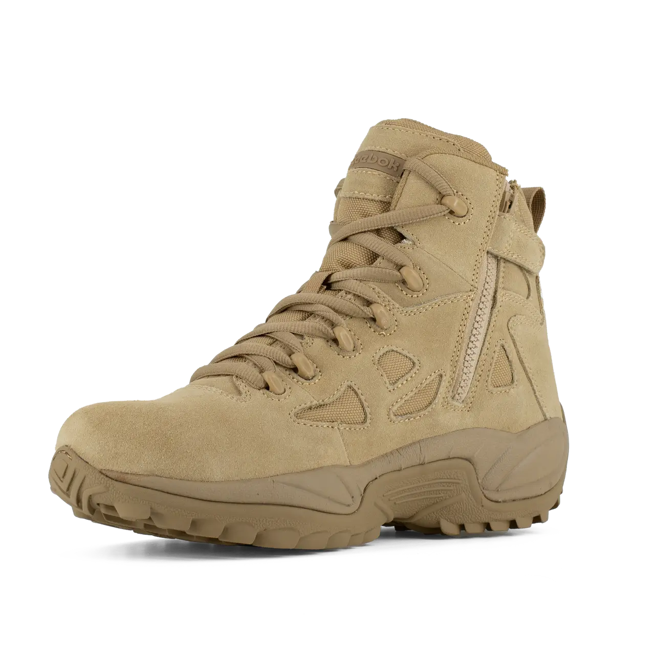 Rapid Response RB 6 Inch Soft Toe Side Zip Military Work Boots - Desert Tan - Durable Tactical Footwear for Construction, Hiking & Outdoor Work