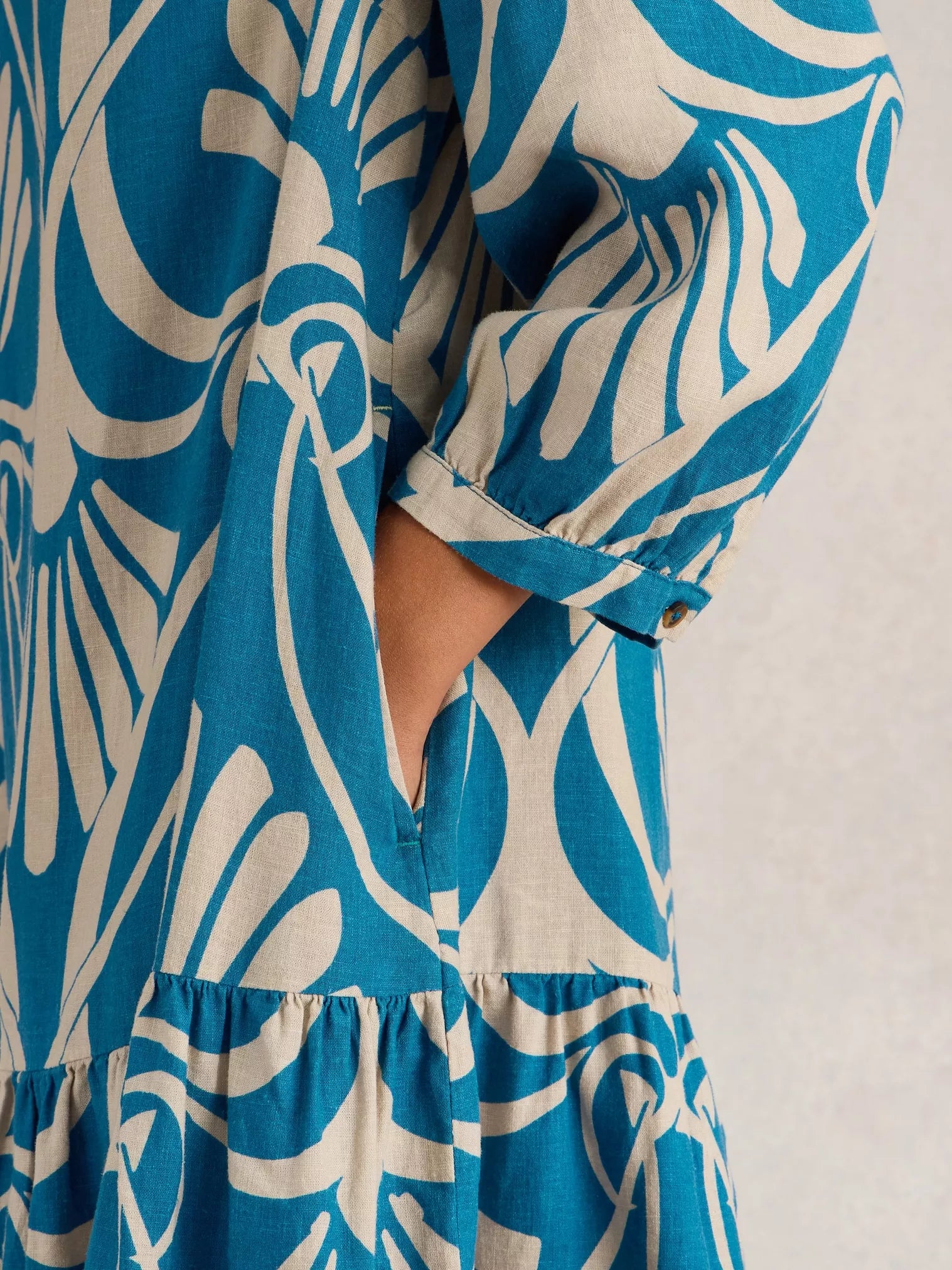 Otto Blue Linen Blend Dress for Women | Comfortable & Stylish Summer Dress | Perfect for Casual Outings, Beach Vacations & Date Nights