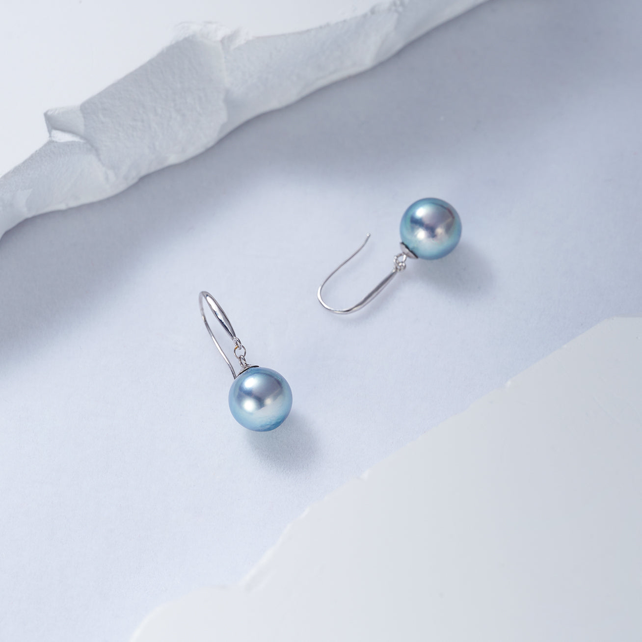 18K Gold Silver Blue Akoya Pearl Stud Earrings - Hypoallergenic Luxury Jewelry Gift for Women - Perfect for Weddings, Parties & Special Occasions