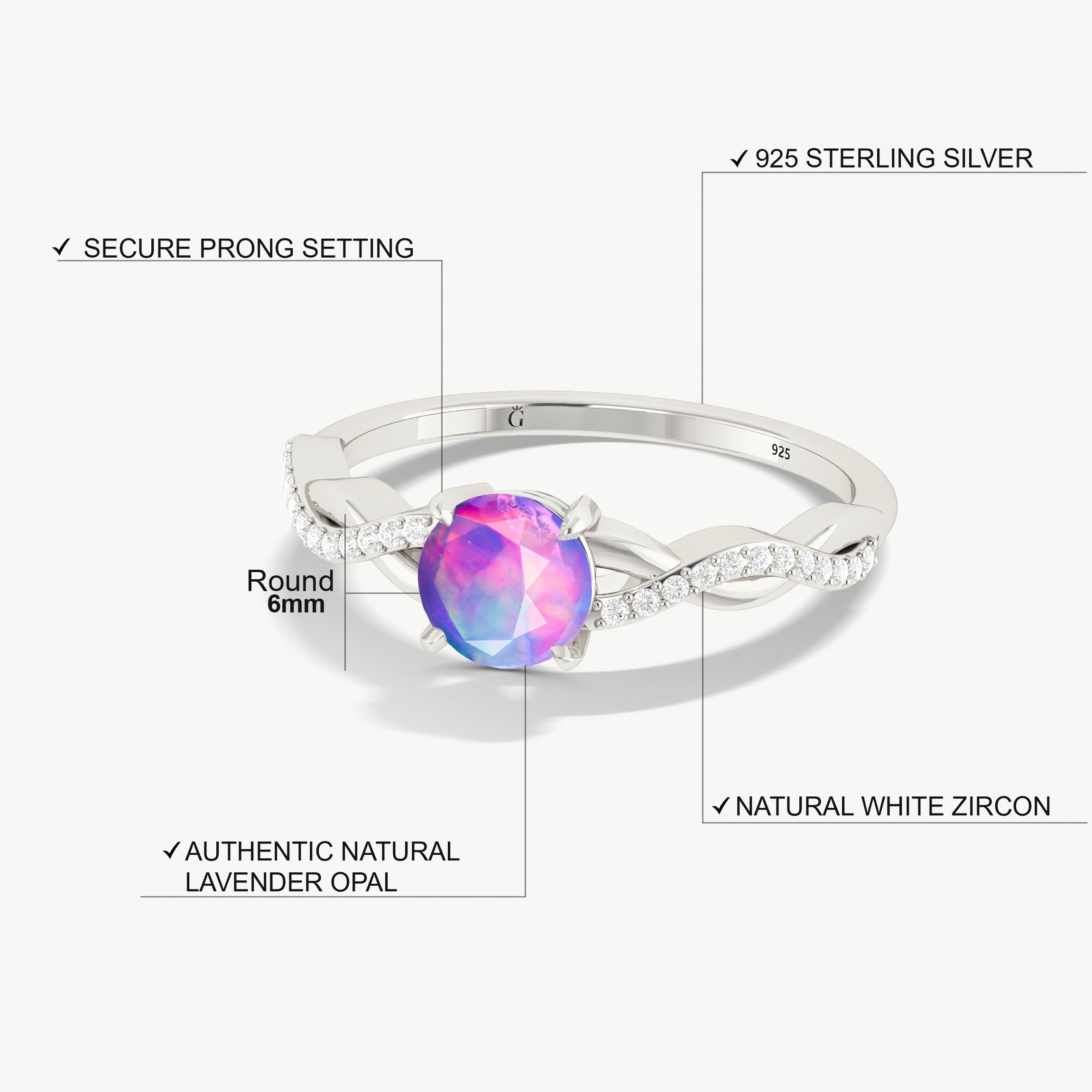 Ethiopian Opal Engagement Ring - Round Black Fire Opal Ring for Women, 14K Gold/Platinum/Silver, Perfect for Wedding, Proposal, Anniversary & Special Occasions