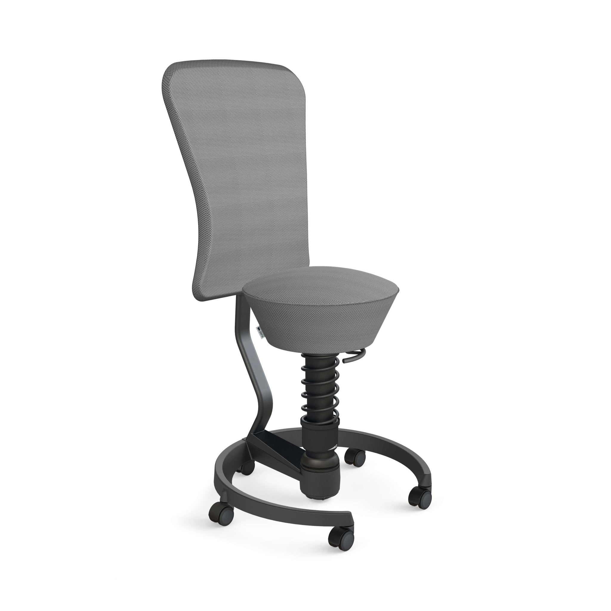 Aeris Swopper Active Sitting Chair with Adjustable Backrest and Casters - Ergonomic Office Stool for Home & Work - Black - Improve Posture While Working or Gaming