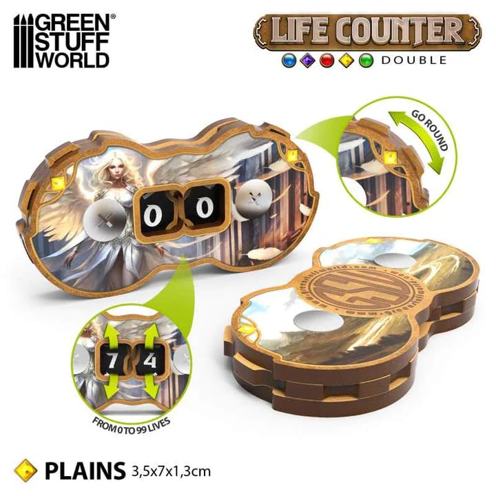 Green Stuff World Life Counters for MTG, Yu-Gi-Oh & Tabletop Games - White Plastic Life Trackers - Perfect for Magic: The Gathering, Pokemon & Board Game Enthusiasts