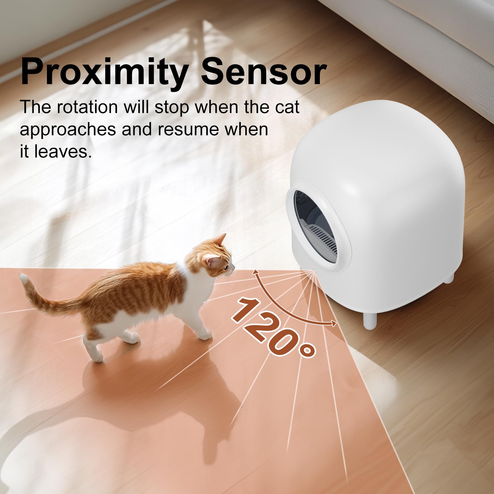 Self Cleaning Cat Litter Box - Automatic APP Controlled Litter Box for Cats, Odor-Free & Low Maintenance, Perfect for Busy Pet Owners & Multi-Cat Homes (Ideal for Apartments & Small Spaces)