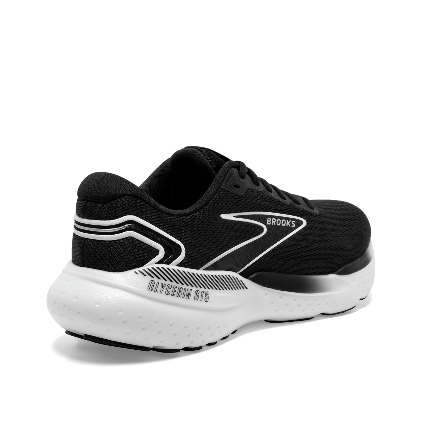 Brooks Glycerin GTS 21 Running Shoes for Men (2E Wide Width) - Black/Grey/White | Cushioned Support for Long Distance Running & Daily Training