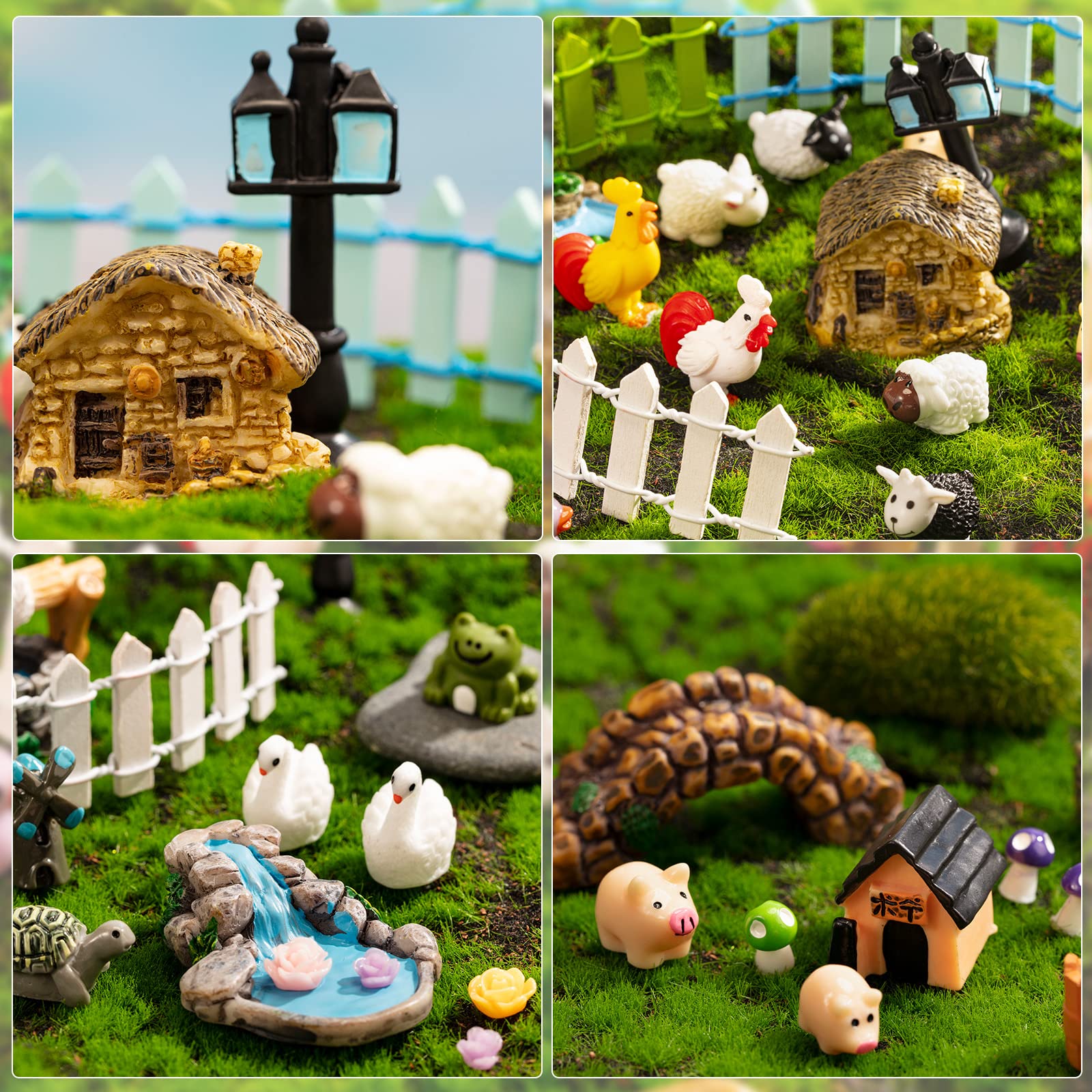248 Pcs Miniature Garden Accessories Kit - Resin Animals & Figurines for DIY Dollhouse, Micro Landscape & Plant Decor | Perfect for Fairy Gardens, Terrariums & Home Decoration