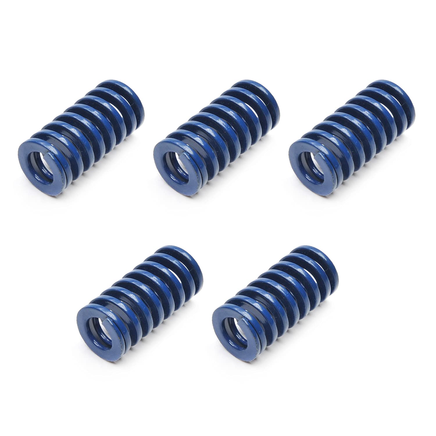 MroMax 3D Printer Die Springs - 10mm OD 20mm Long Spring Steel Compression Springs for 3D Printer Bed Leveling (Blue, 5Pcs) - Perfect for Light Load Stamping, Mould Dies & 3D Printer Bottom Connection