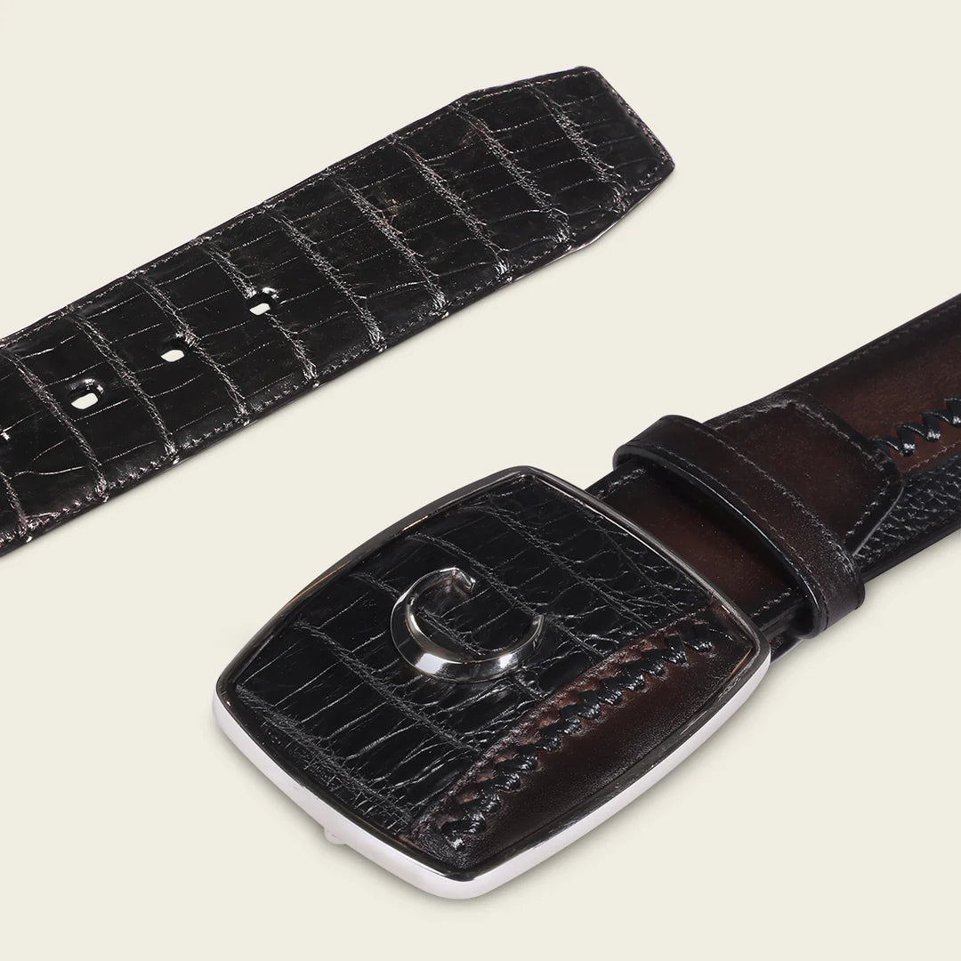 CV502FC Cuadra Black Casual Fashion Fuscus Leather Belt for Men - Stylish & Durable Genuine Leather Belt for Everyday Wear, Office & Formal Occasions