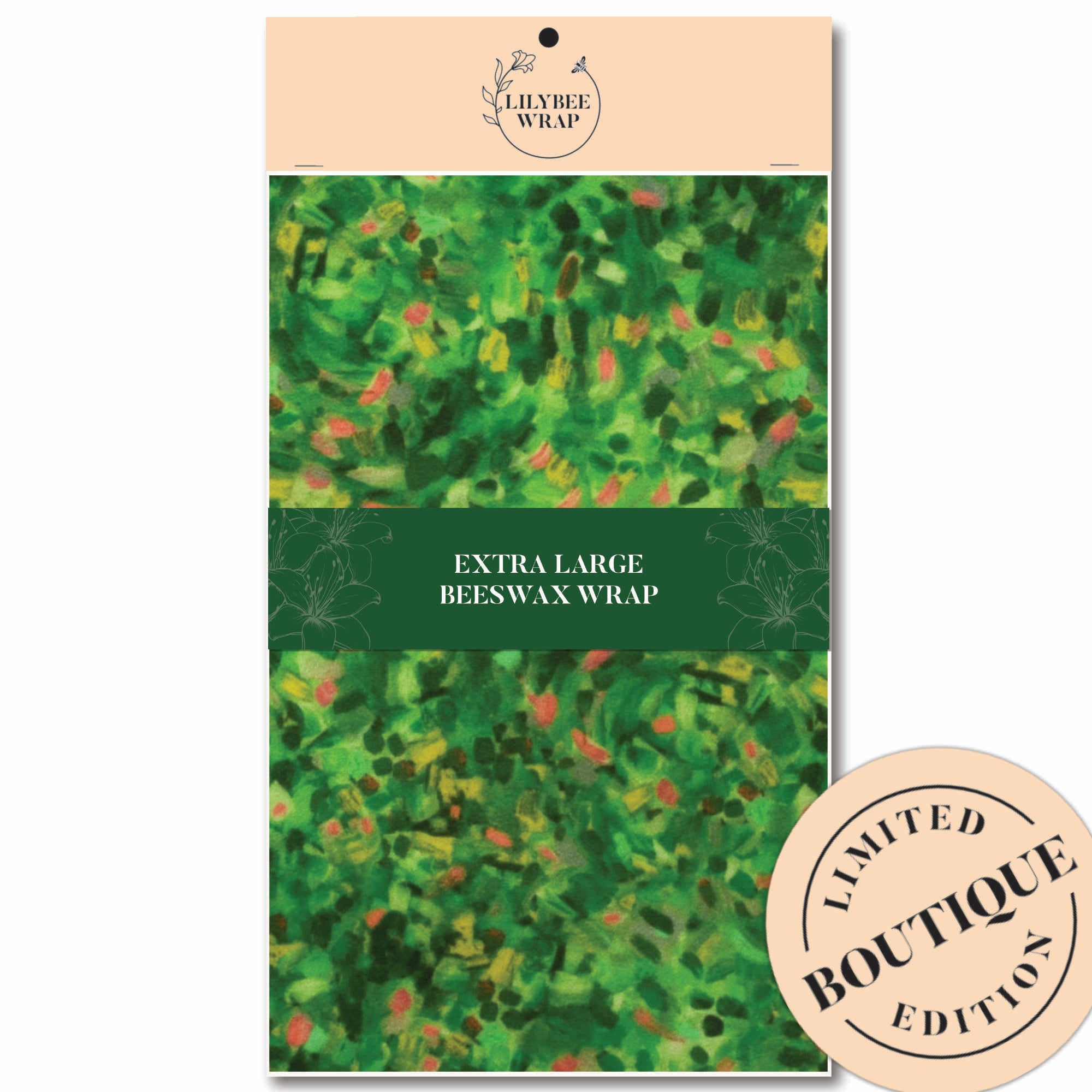 Eco-Friendly Beeswax Food Wrap - XL Size for Sustainable Food Storage | Reusable & Biodegradable Alternative to Plastic Wrap | Perfect for Sandwiches, Fruits, Cheese & Meal Prep
