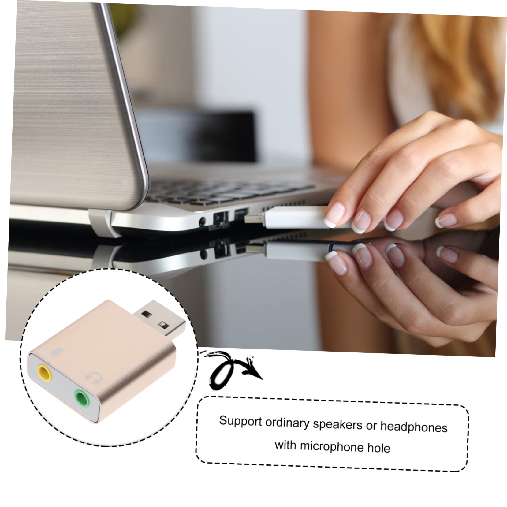 4-Pack OSALADI USB External Sound Card with Audio Jack Adapter - Universal USB Audio Adapter for PC, Laptop, Bus & Electronic Devices - Perfect for Gaming, Streaming & Conference Calls