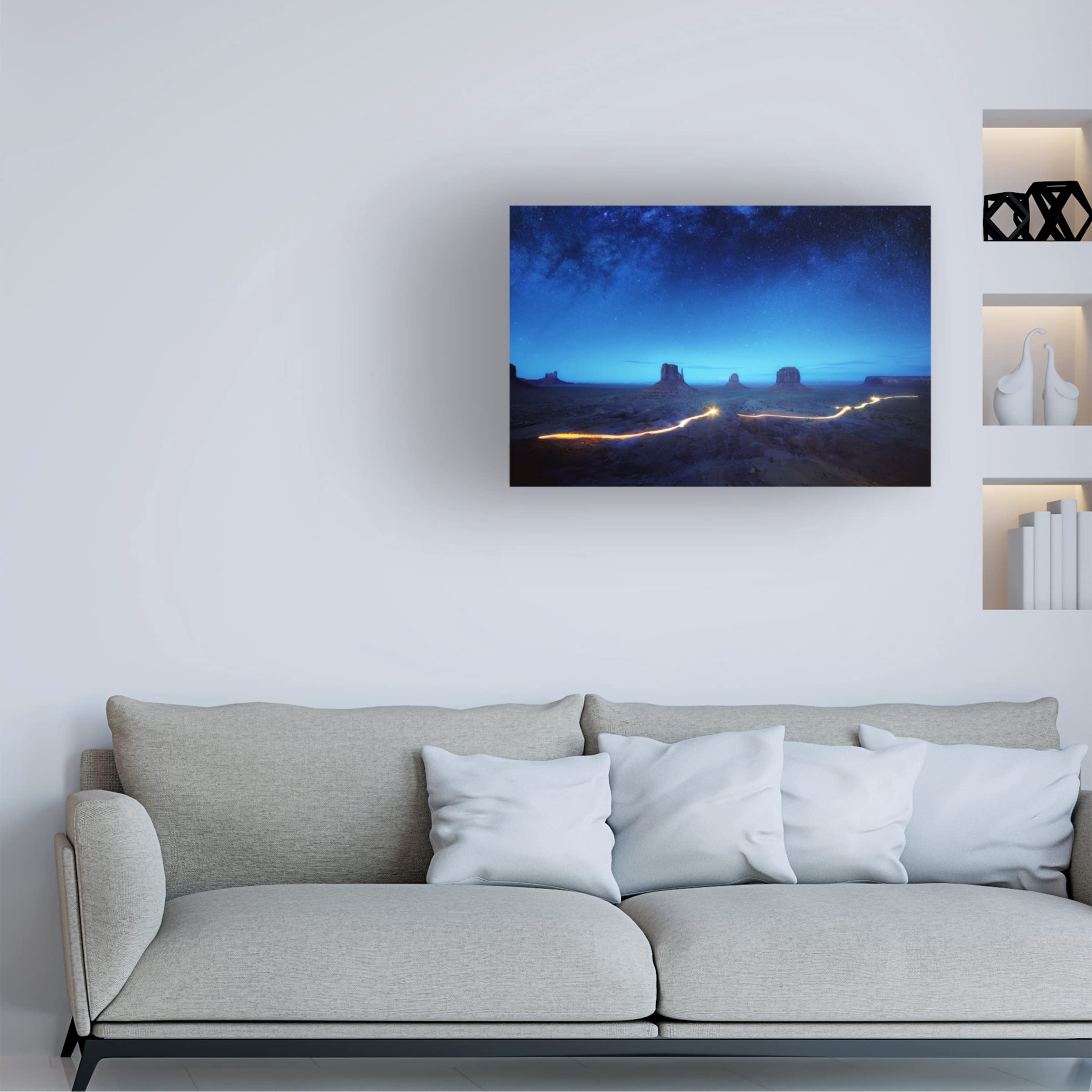 Trademark Fine Art 'Magic Monument Valley' Canvas Wall Art by Juan Pablo | Stunning Landscape Painting for Living Room, Bedroom & Office Decor