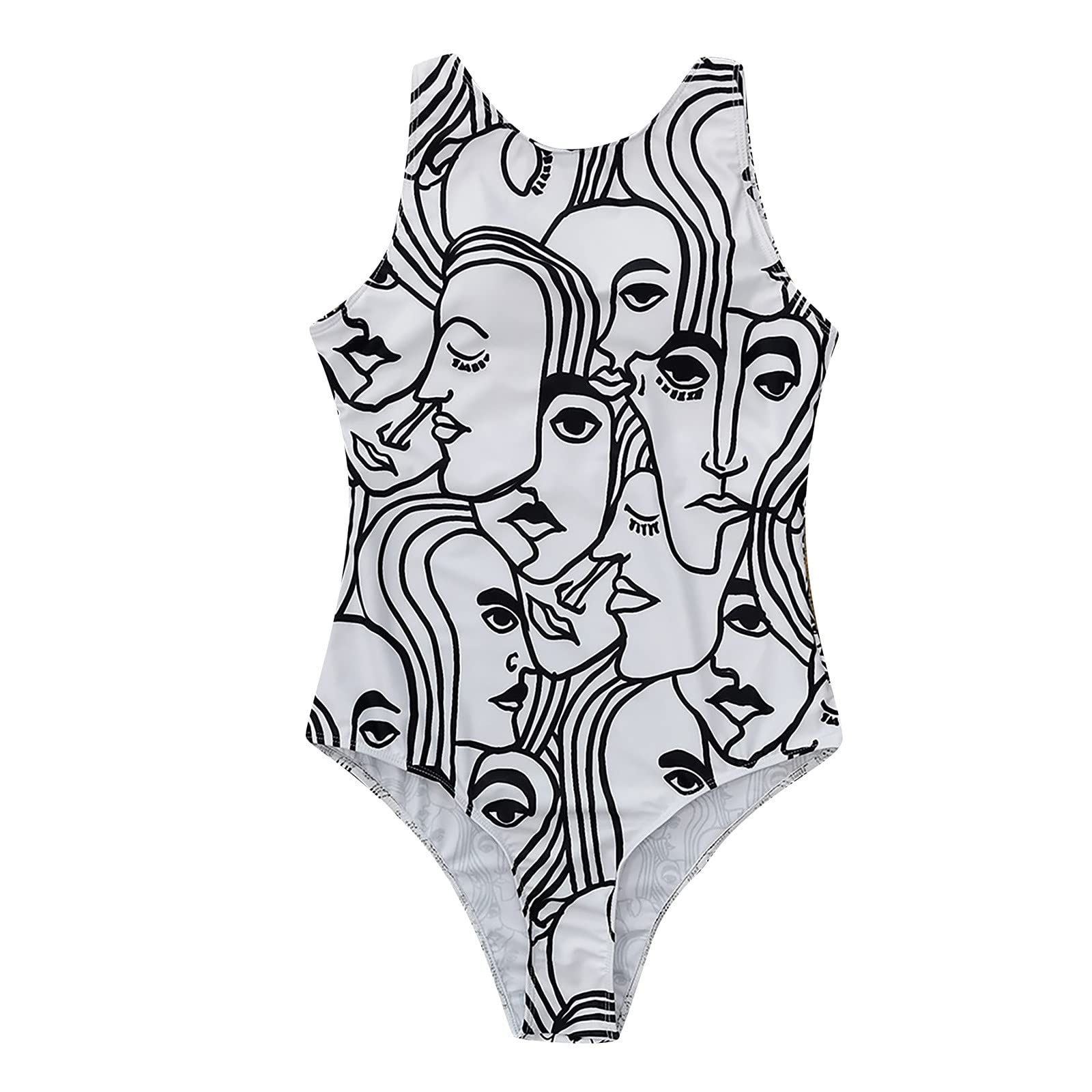 Sexy One Piece Swimsuits for Women - Fashion Sleeveless Printed Bathing Suit, Beachwear & Pool Party Swimsuit | Perfect for Summer Vacations, Beach Trips & Swimming