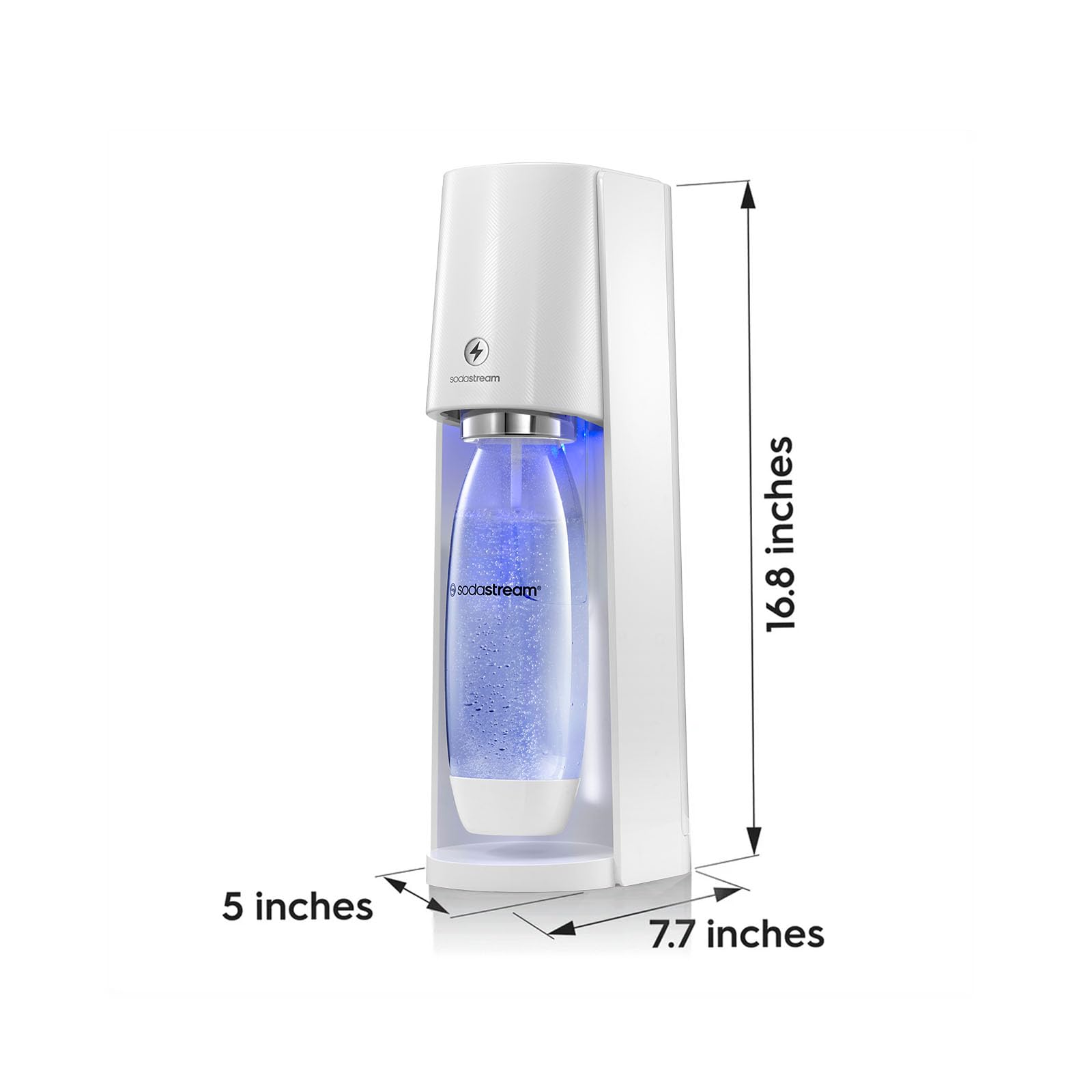 SodaStream E-TERRA Sparkling Water Maker Kit - White Home Soda Machine with CO2 Cylinder, 2 Carbonating Bottles & bubly Drops Flavor Variety Pack - Make Healthy Sparkling Water at Home for Parties, Office or Daily Hydration